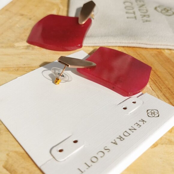 NEW Kendra Scott Astoria Purple Agate Earrings Rose Gold - Picture 4 of 4